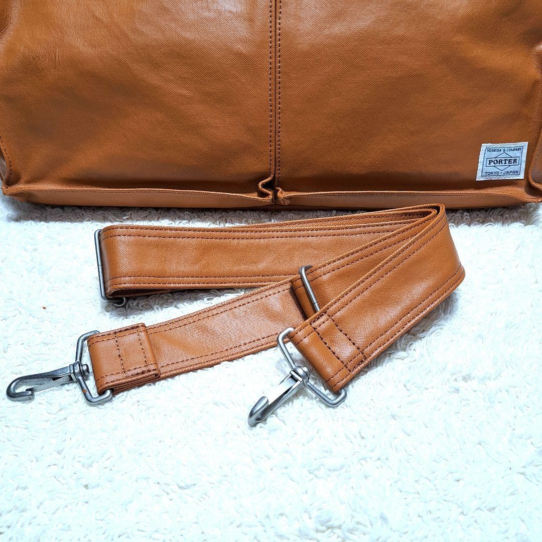 Authentic PORTER 2WAY Business Bag Briefcase 40cm x 29cm x 7cm Brown Damaged