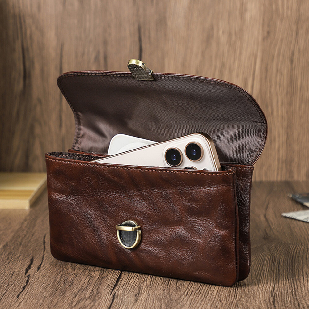 Genuine Leather Cell Phone Holster Waist Belt Bag Pack Loop Wallet Pouch Case