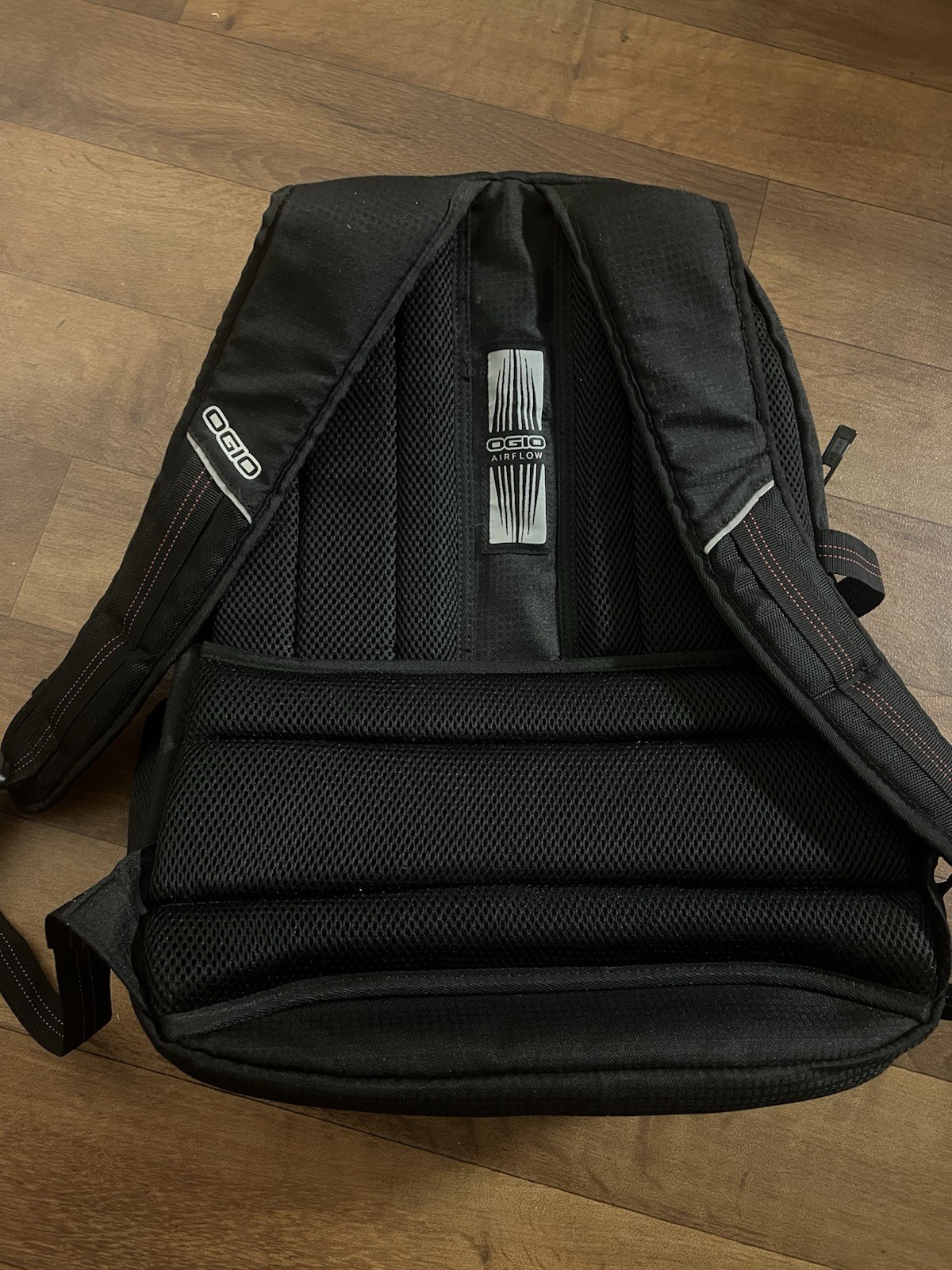 OGIO AIRFLOW Black w/Red Stitching Tech Vault Armored Pocket Backpack