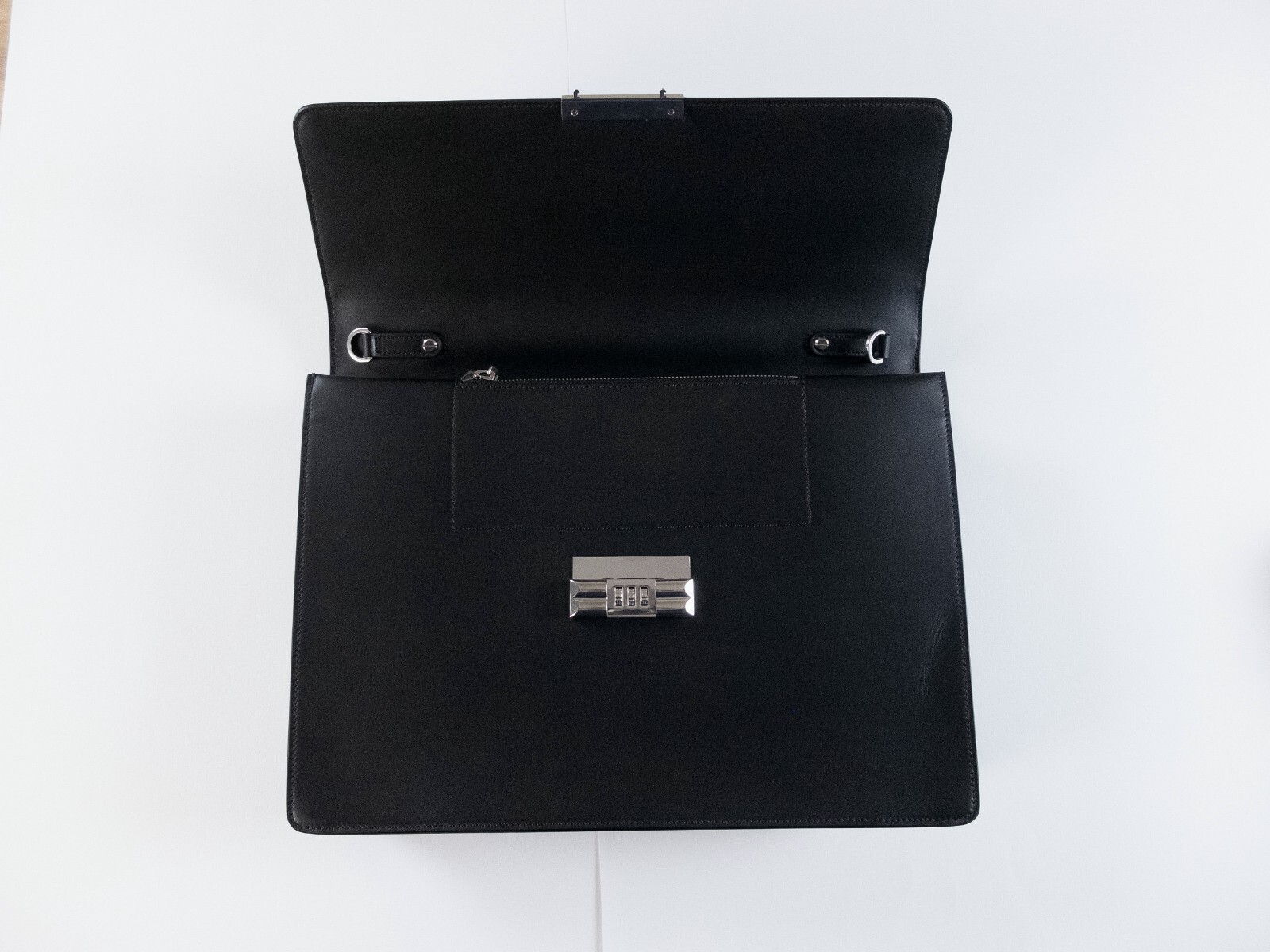 NO CUSTOMS TAX BALLY Busy black deerskin leather briefcase dial combination lock