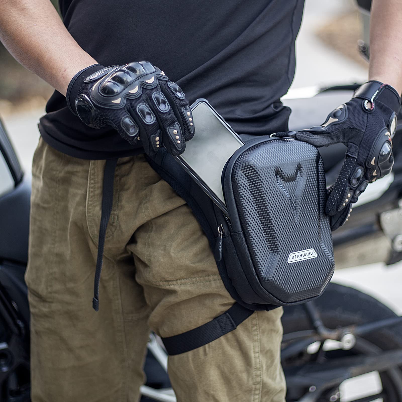 Tactical Motorcycle Waist Pack – Drop Leg Bag for Cycling, Fanny Pouch, Phone St