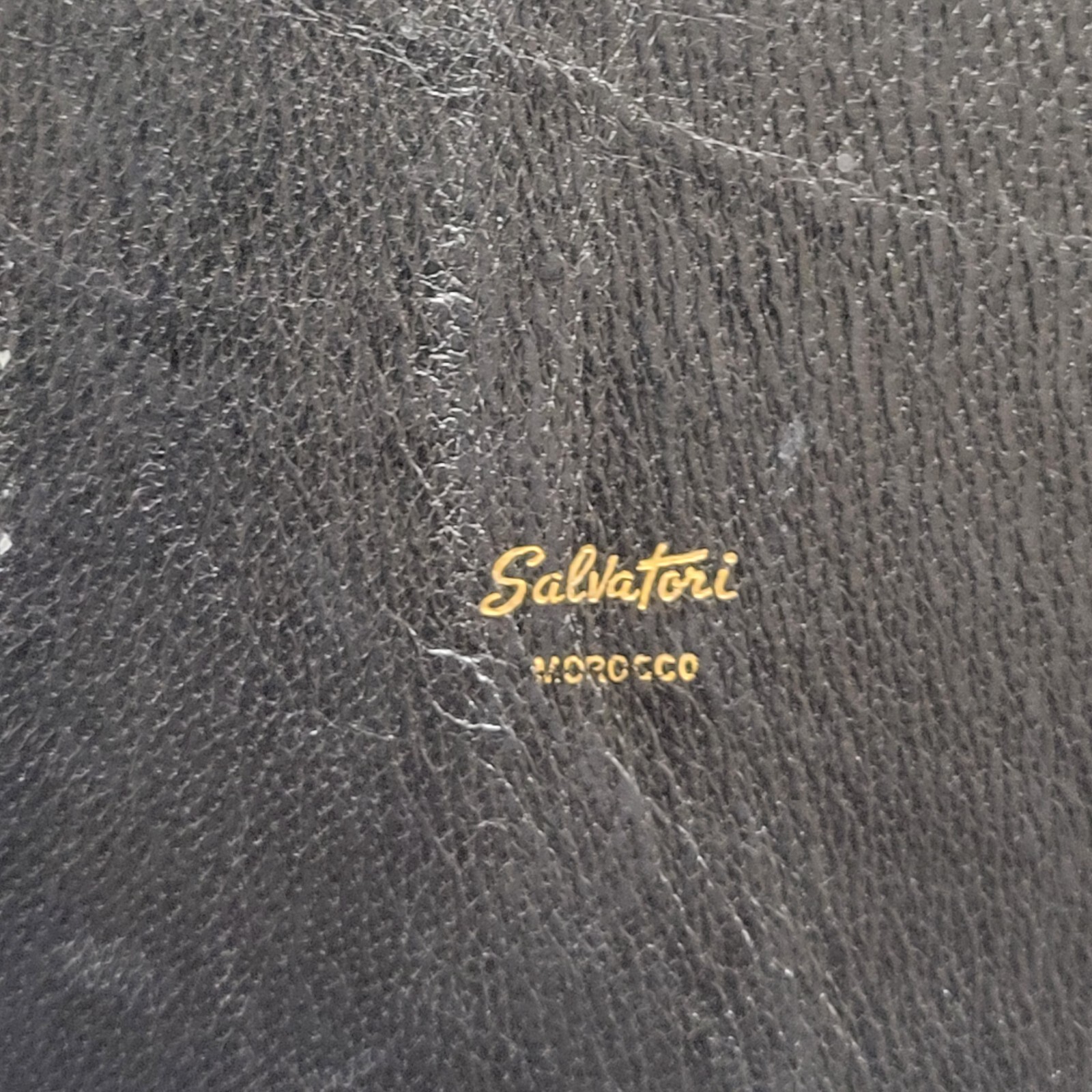 Salvatori Morocco Leather Toiletry Medical Bag Black with Yellow Lining