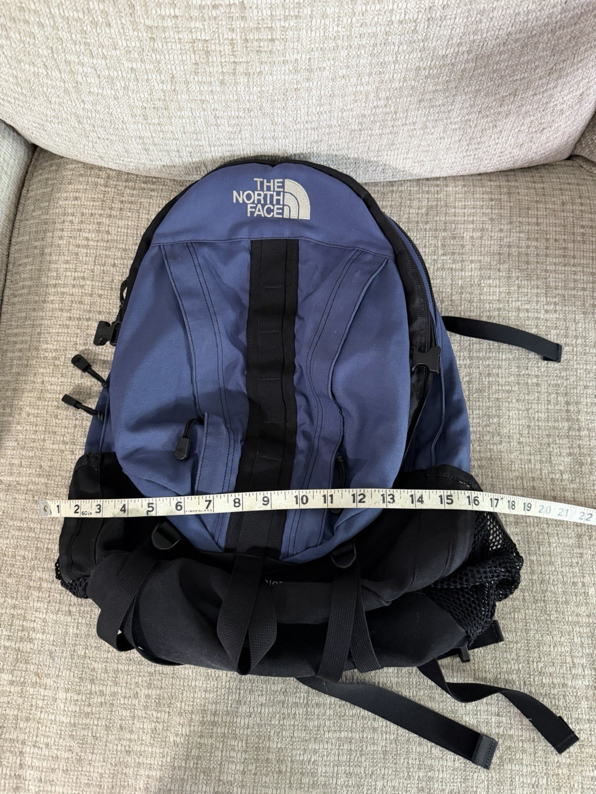 The North Face Vintage Blue And Black Backpack Large