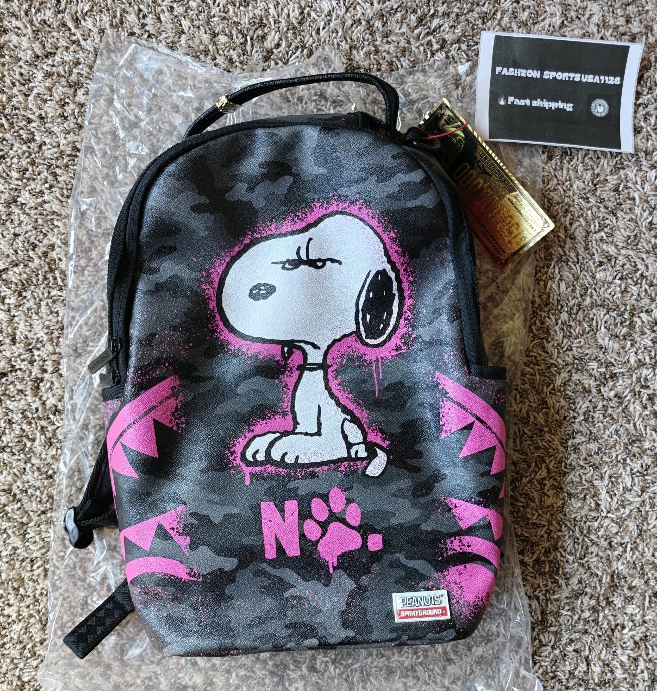 😁😁Sprayground Snoopy That’s a No No Backpack PVC Laptop Travel Bag SPR215