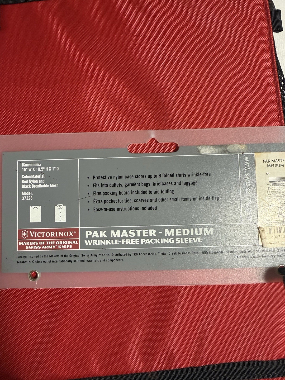 Victorinox Pak Master Packing System Travel- Medium Packing Sleeve – Red (NEW)