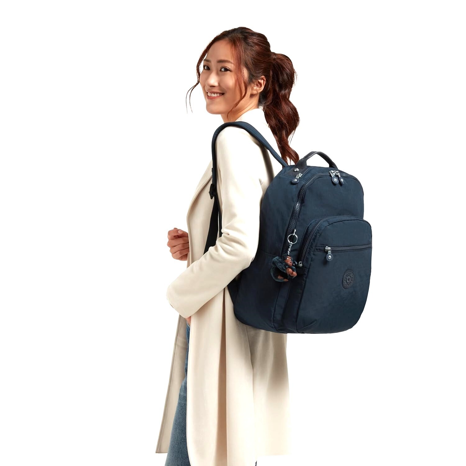 NEW KIPLING SEOUL LARGE 15″ LAPTOP BACKPACK COOL CAMO GREY