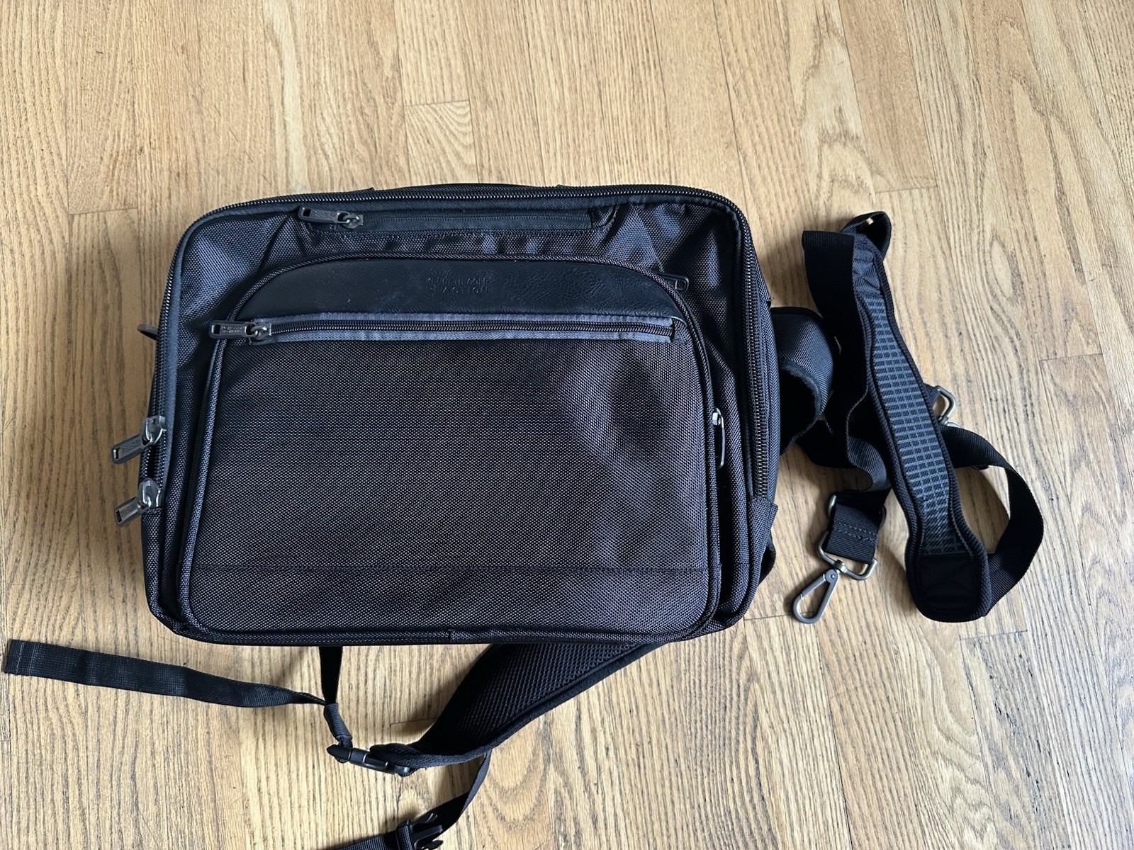 New Kenneth Cole Reaction Black Laptop Business Briefcase Backpack Bag