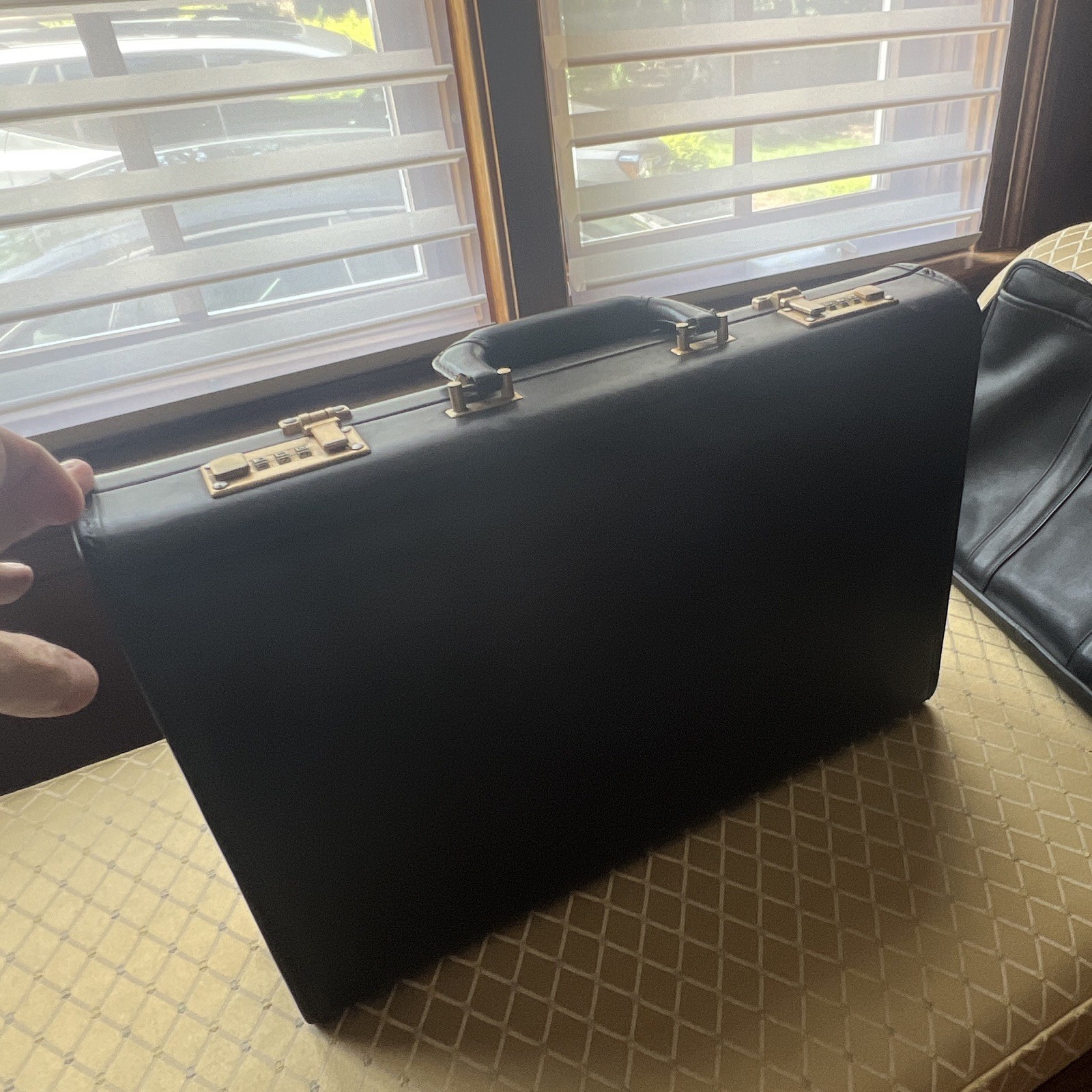 Vintage Coach Black Attaché Briefcase with suede interior