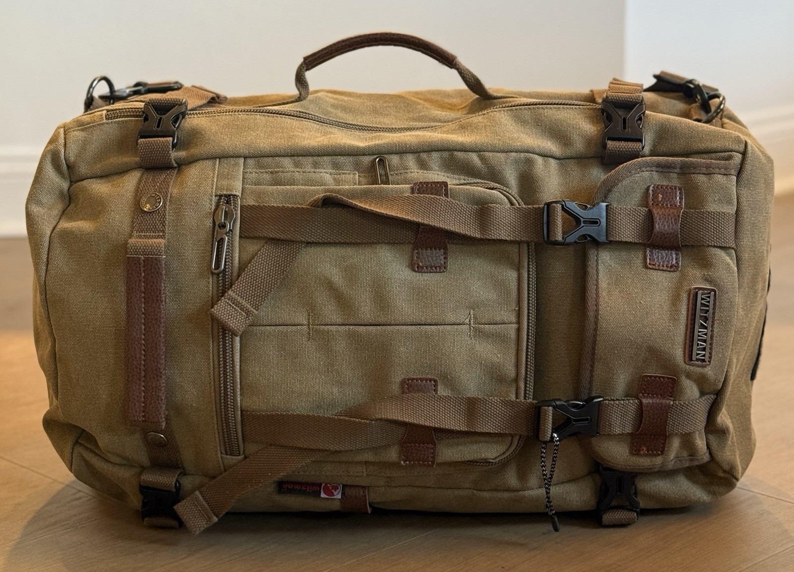 Witzman Vintage Canvas Travel Rucksack Backpack Convertible A519-2 NEW!