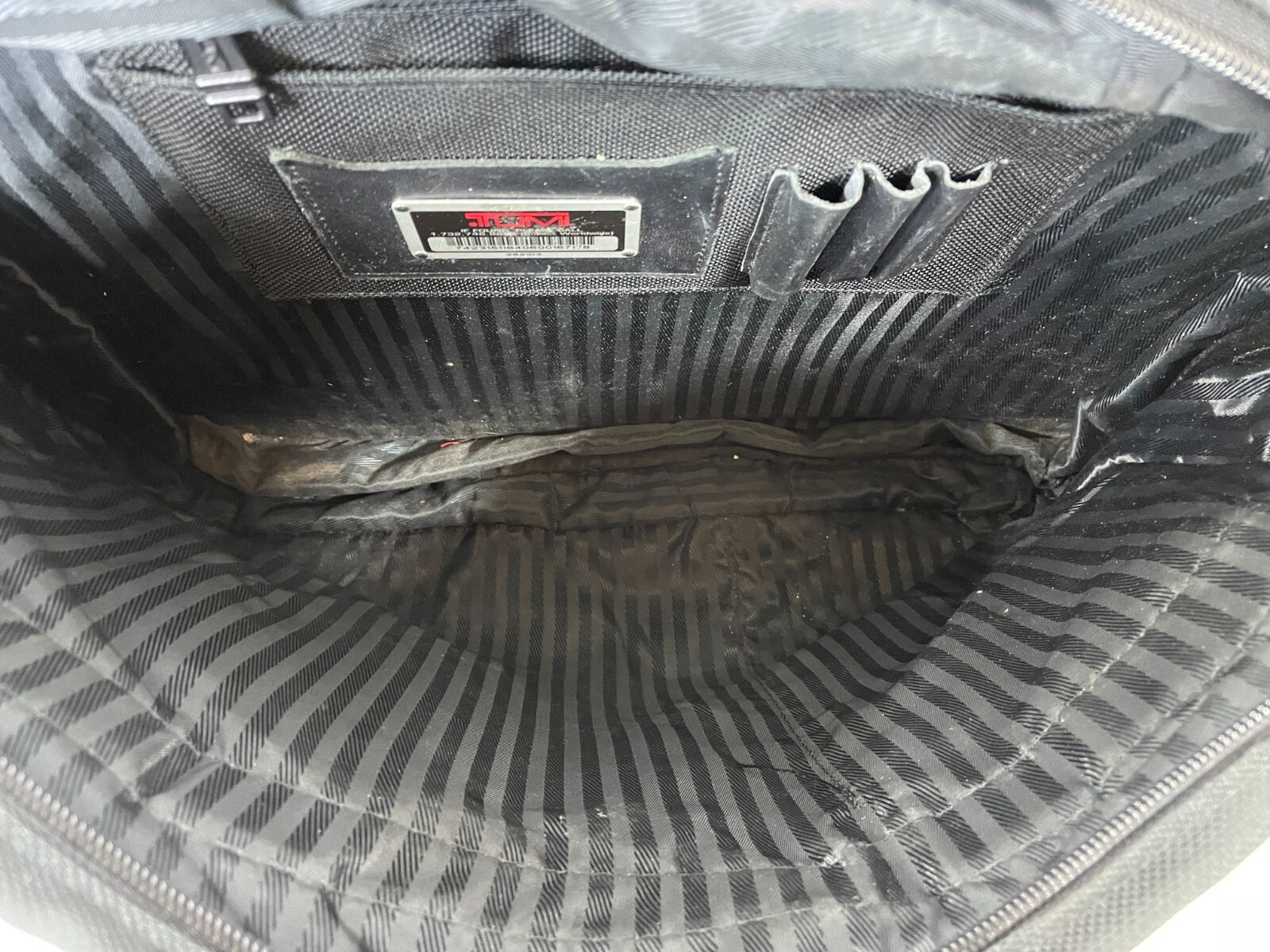 Tumi Alpha Expandable Black Ballistic Nylon Briefcase Work Shoulder Bag