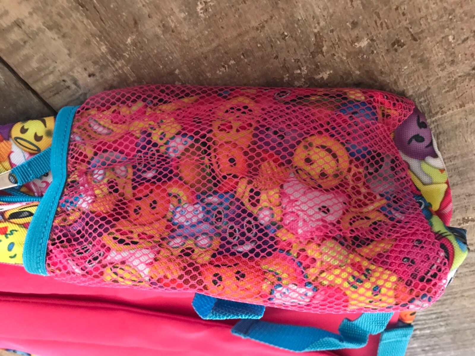 Emoji Backpack Pink School Pack Bag Back Shoulder fun girls kids new confetti