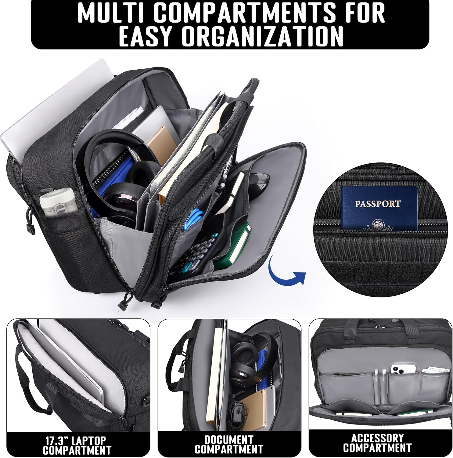 Large Tactical Messenger Laptop Bag for 17.3″ Computers with YKK Zippers