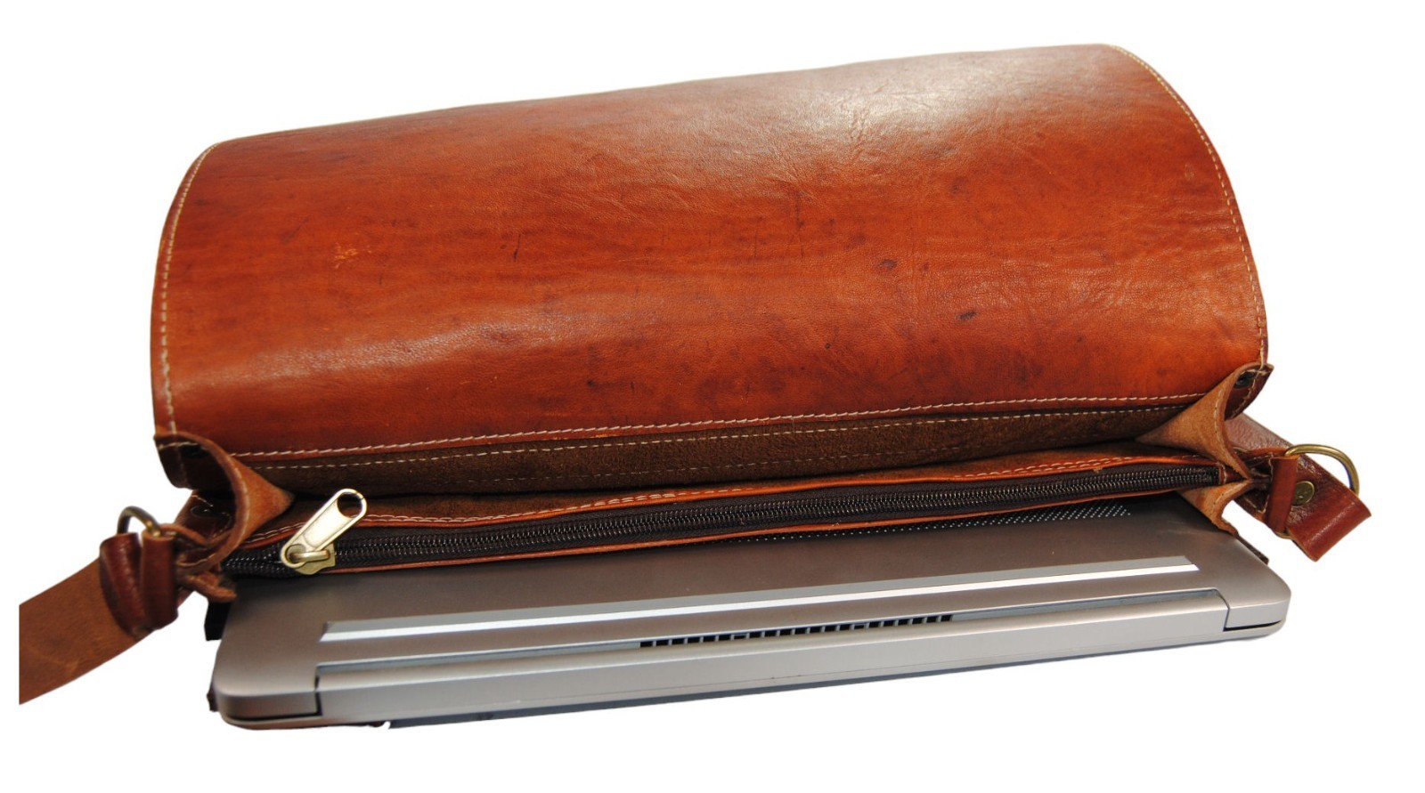 Authentic Moroccan Leather Laptop Bag Made in Morocco by Fair Trade Artisan
