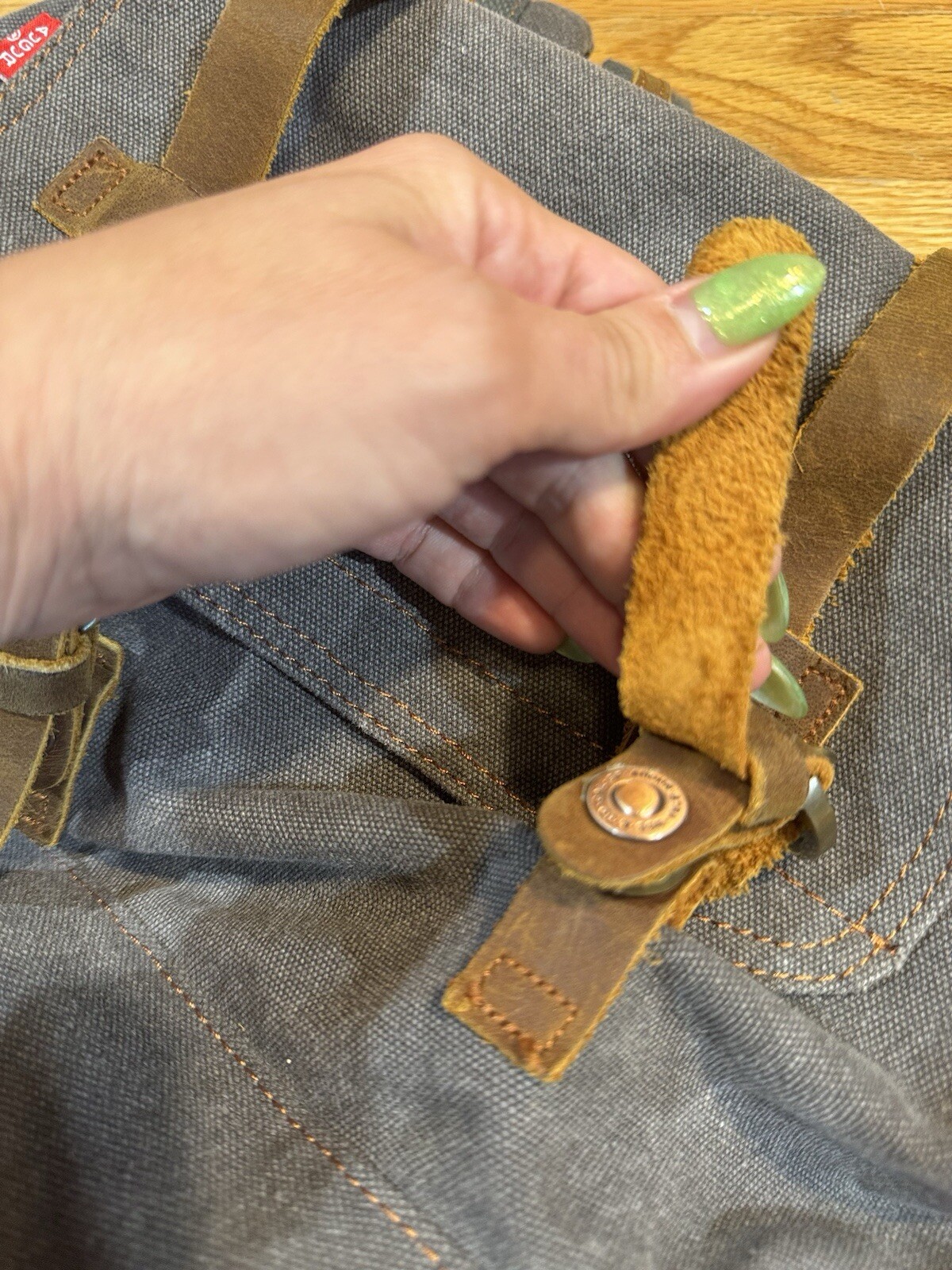 Augur Strauss Canvas Backpack Grey And Green