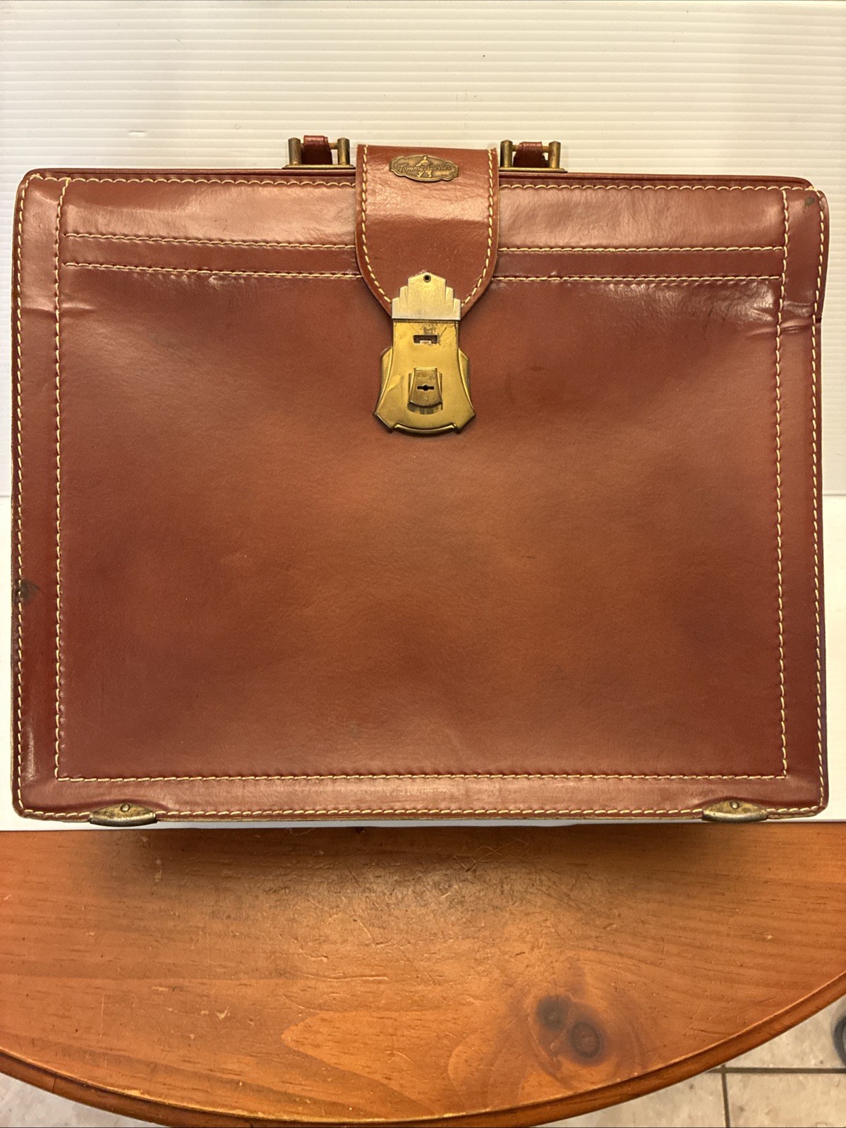 Vintage Genuine Tommy Traveler Brown Leather Briefcase Attache Messenger Bag 16″