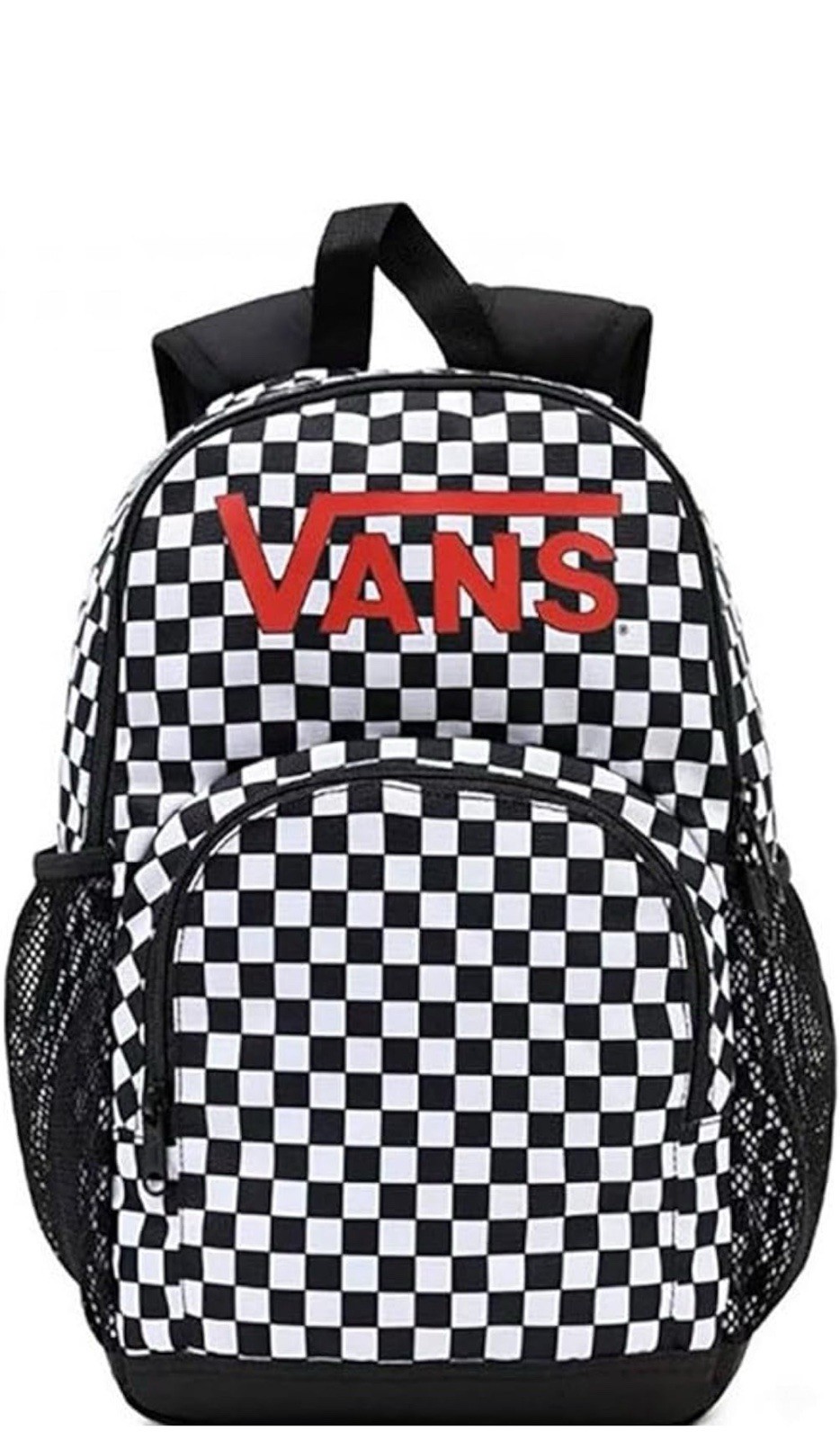 Vans Alumni Backpack Checkered University College School Bag Black White Red