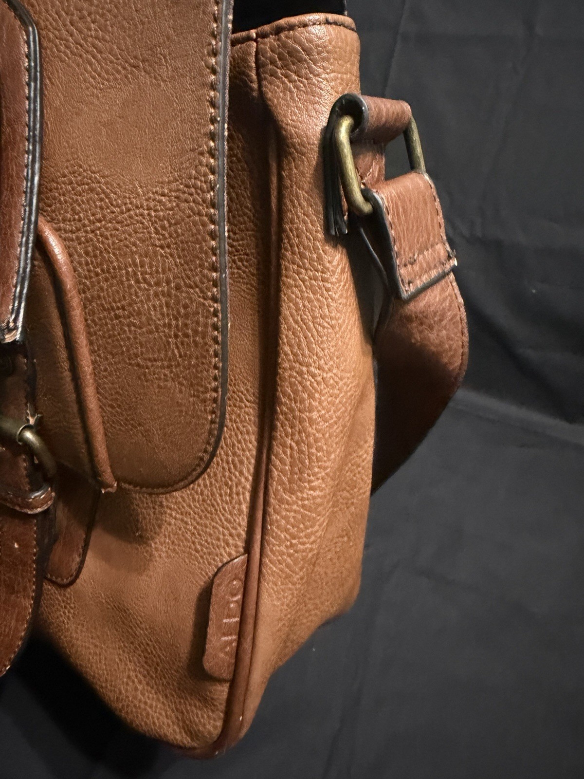 ALDO Brown Men’s Medium Messenger Bag Buckle Magnetic Closure Adjustable Strap