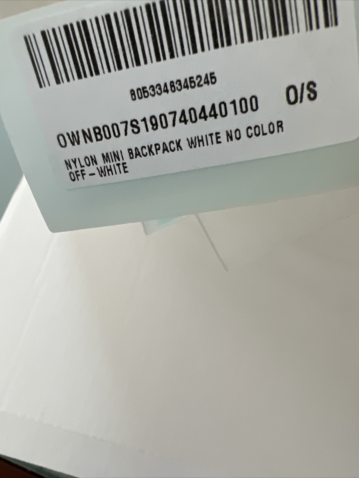 OFF White BACKPACK Virgil Abloh Work Wear White Ivory Women
