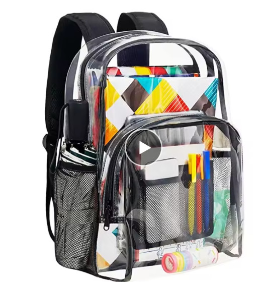 Waterproof Clear Backpack Large Capacity Transparent School Travel Bag Unisex