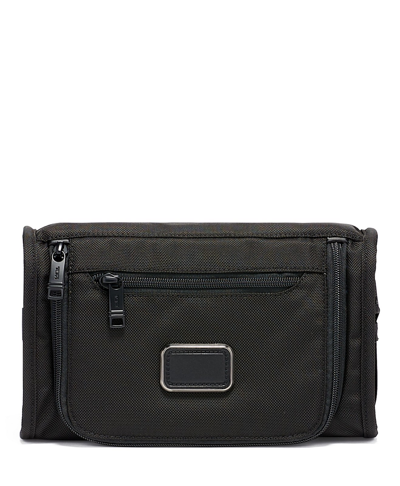 TUMI Men’s Alpha Travel Kit BLACK Ballistic Nylon w/ Leather Monogram Patch NEW
