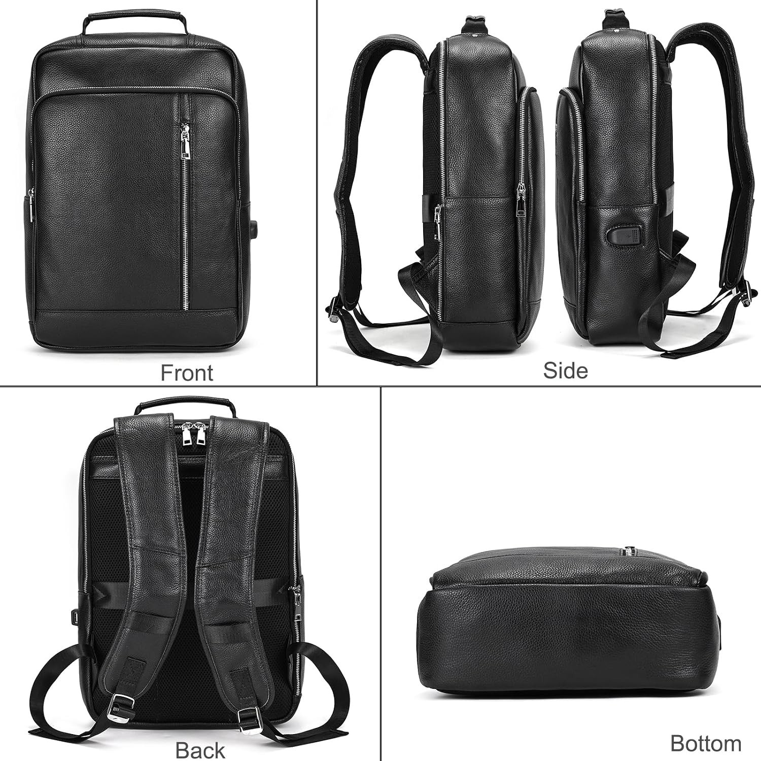 Genuine Leather LUUFAN Men’s Backpack for 15.6″ Laptop – Casual Travel Rucksack
