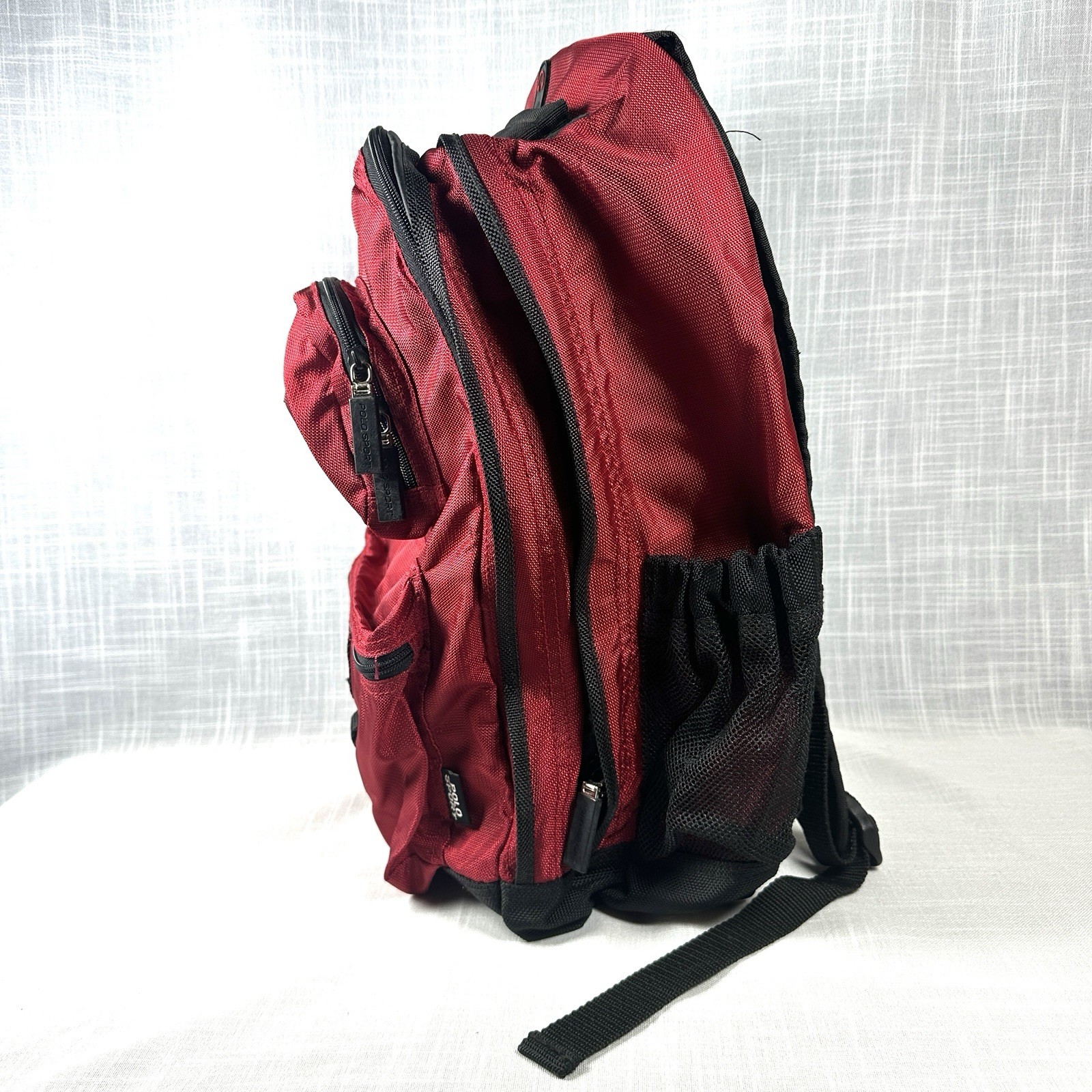 Vintage Polo Sport Ralph Lauren Backpack Red RL Flag Multi Pocket