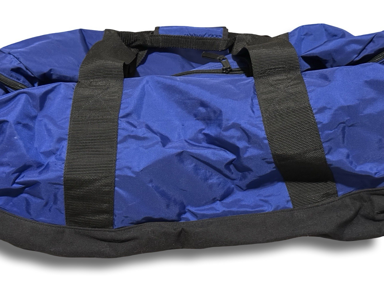 LL Bean Duffle Bag Medium Adventure Royal Blue/Black Travel Gym Nylon 05382 VTG