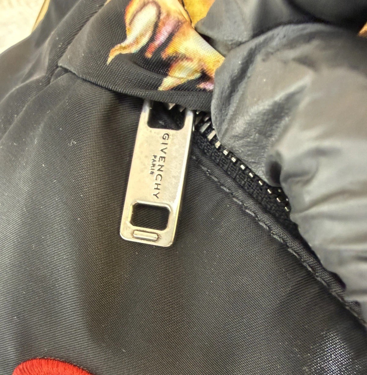 Givenchy Nylon Lion Backpack Red Embroidery Leather Base Japan Import Archive