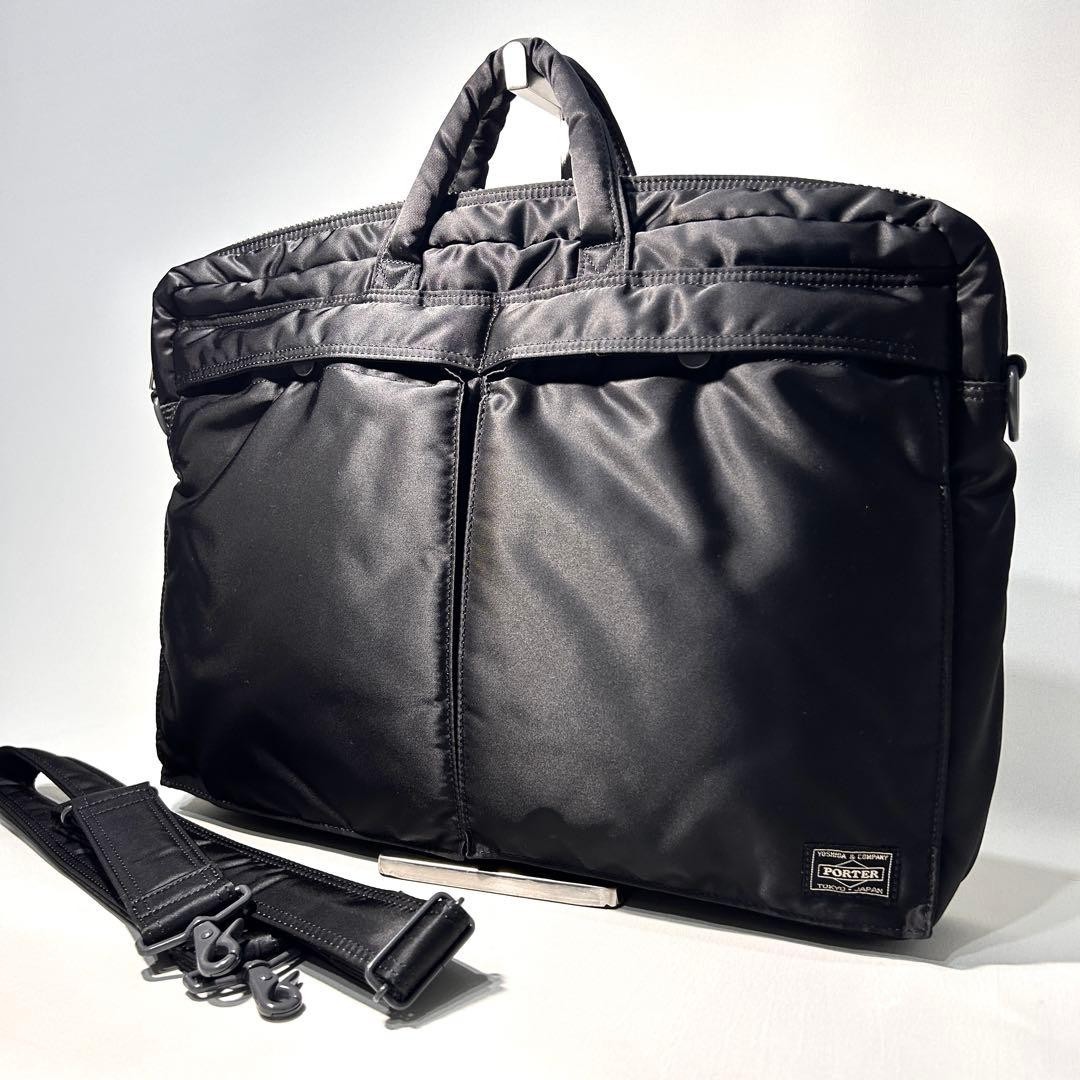 PORTER YOSHIDA TANKER 2way Business Bag Briefcase Crossbody Shoulder Black Japan