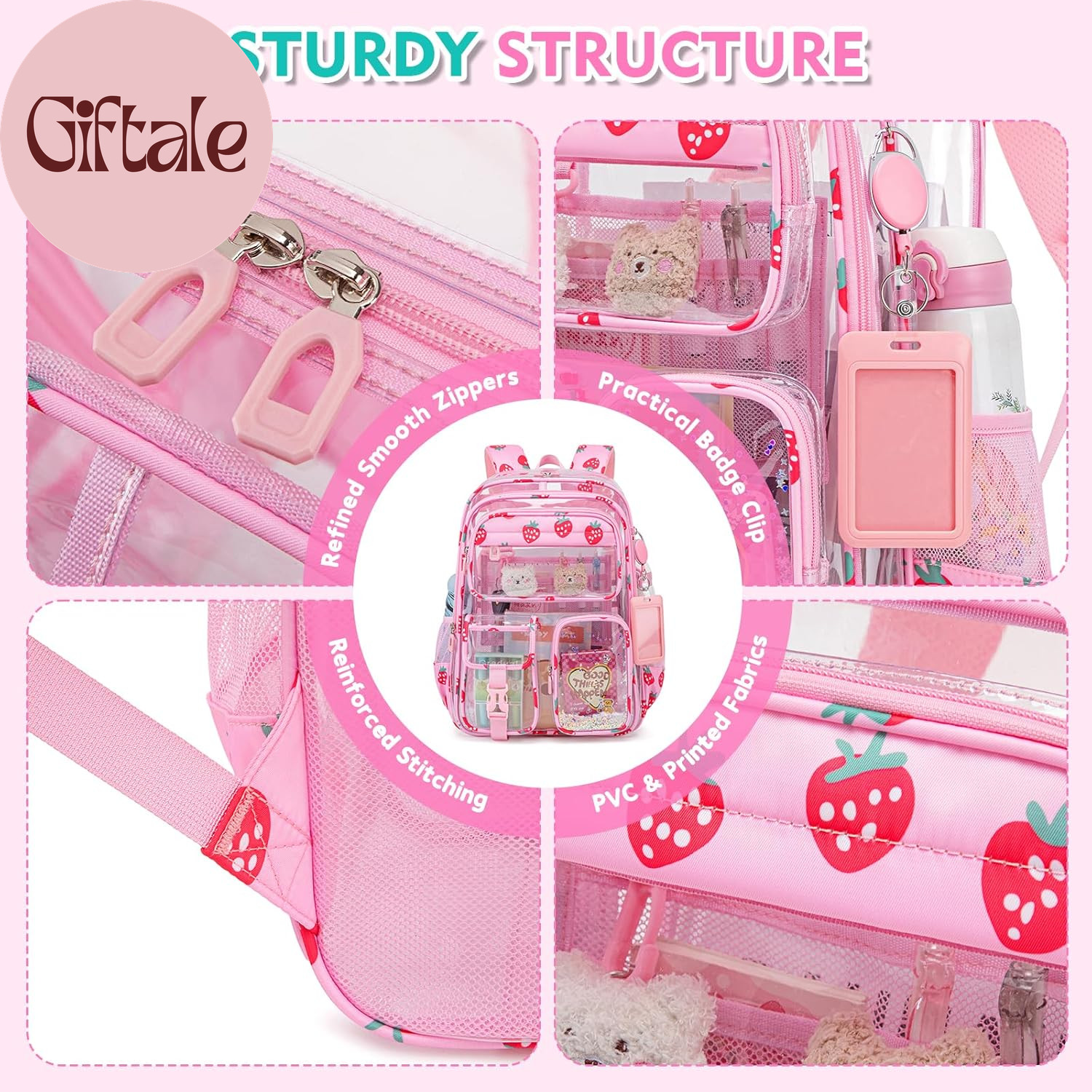 Clear Backpack for School,Transparent Backpack Stadium Events,Heavy Duty Clear B