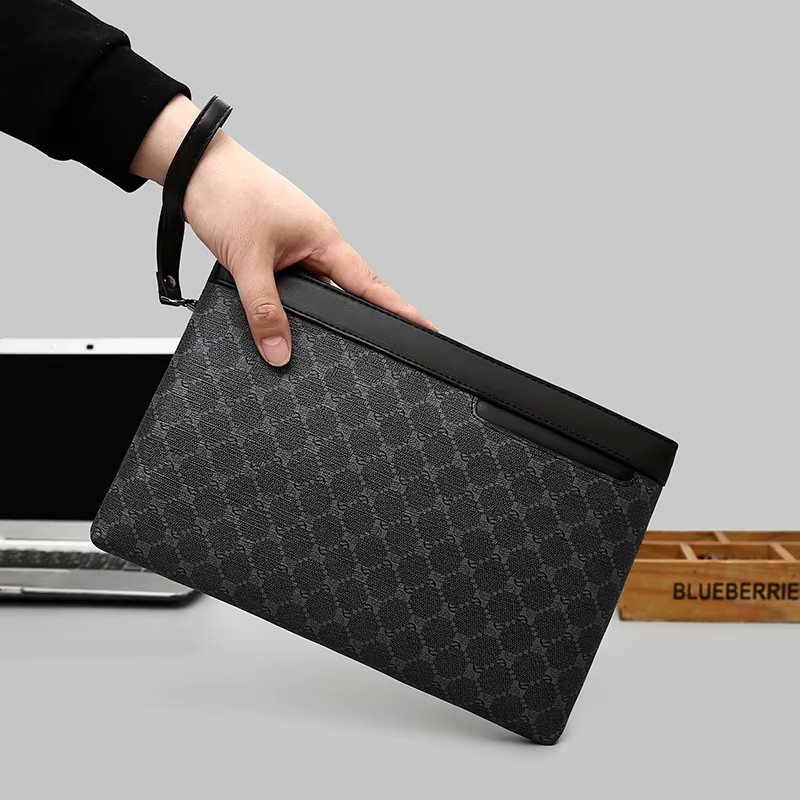 Luxury Designer Business Men Day Clutch High Quality PU Leather Money Pouch Bag