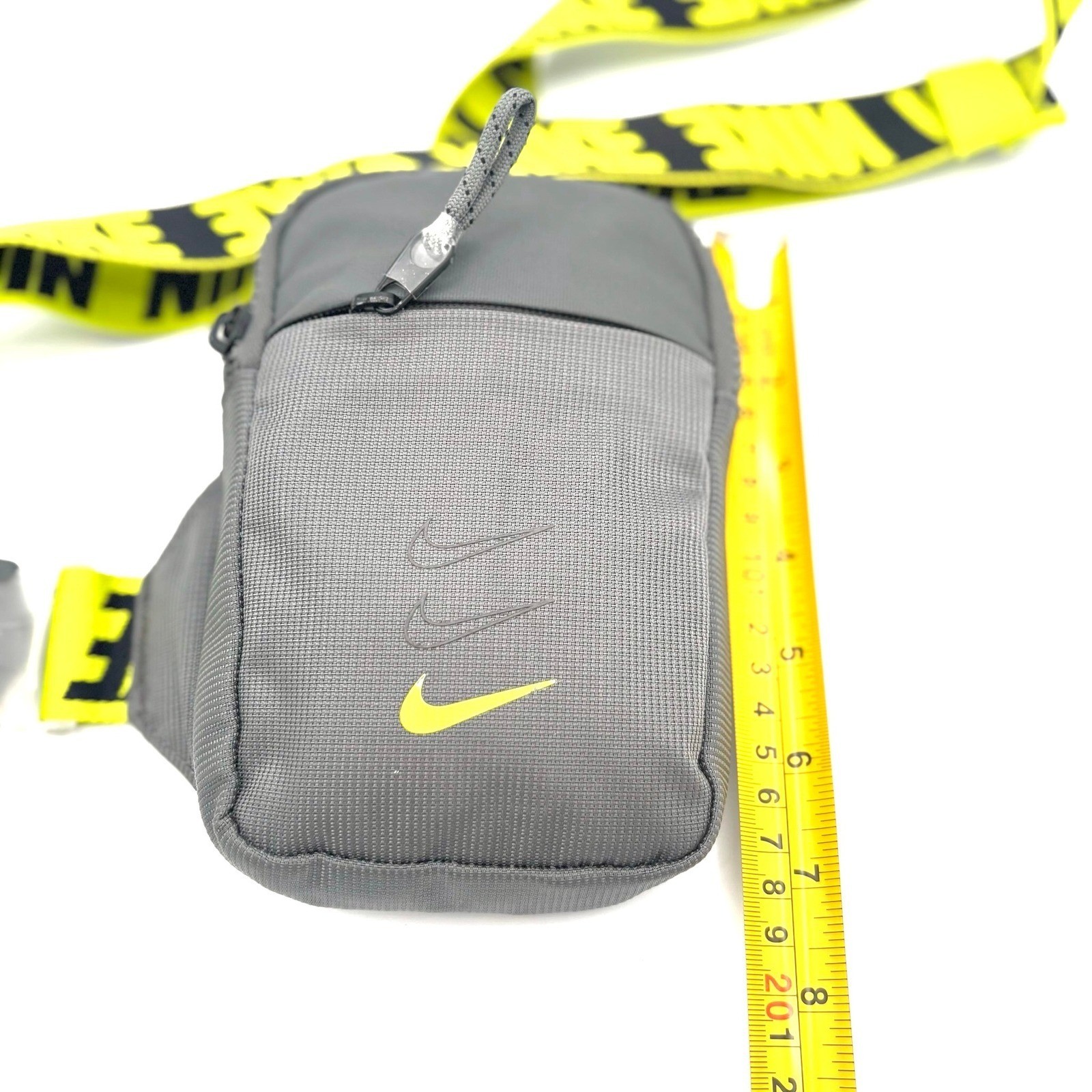 Nike Sportswear Essentials Small Hip Pack Bag Gray Neon Crossbody BA5904-068 HTF