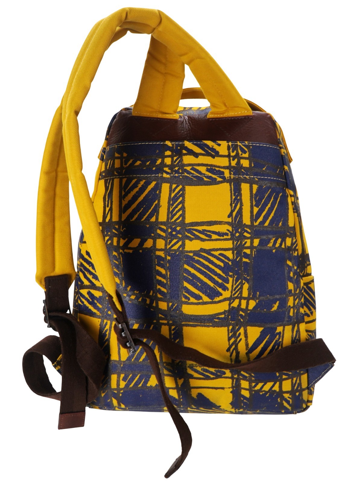 New VIVIENNE WESTWOOD MAN Yellow Blue Traditional School Coated Canvas Backpack