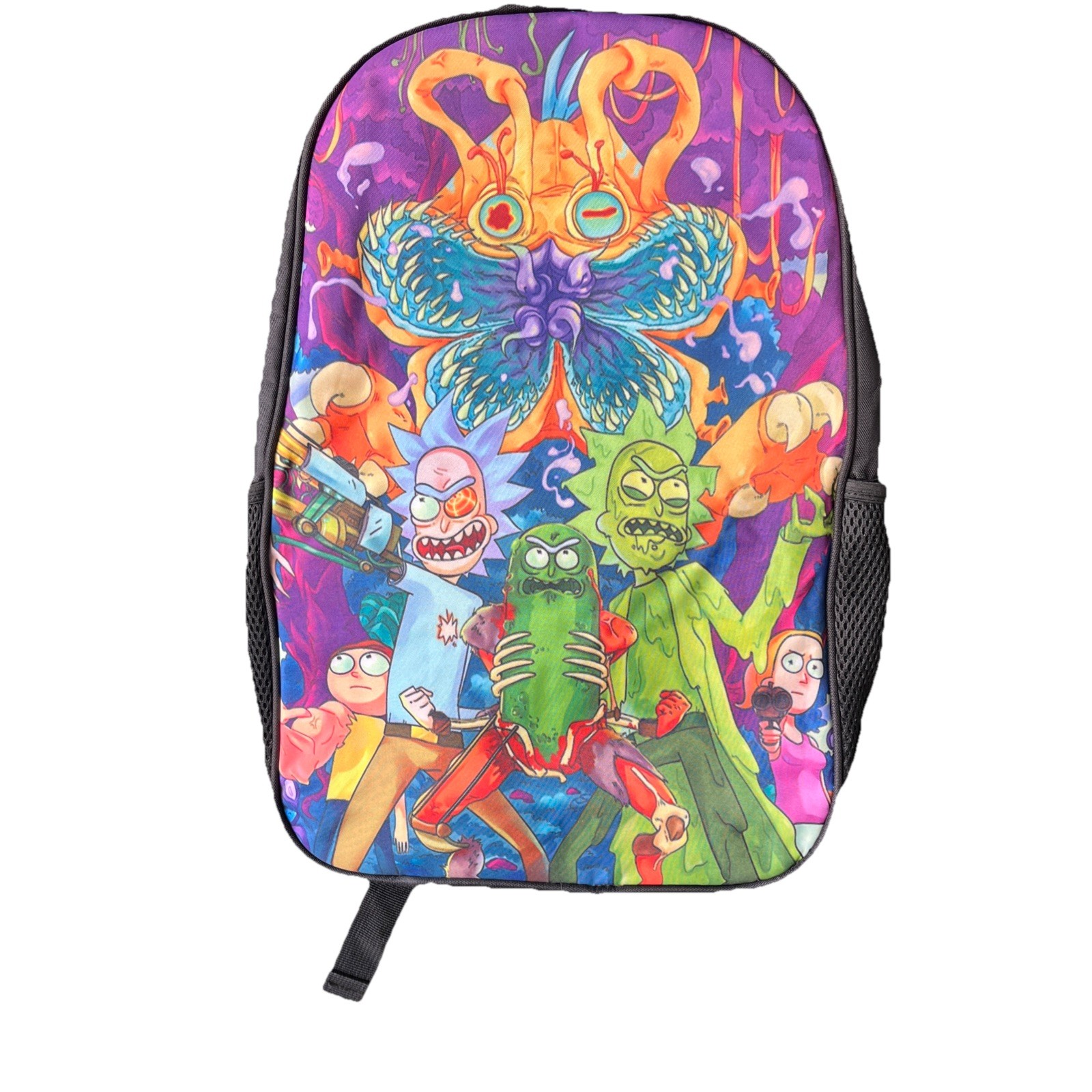 Rick and Morty Space Monster Backpack School Kids Adult Swim 16″ X 12” – NWOT