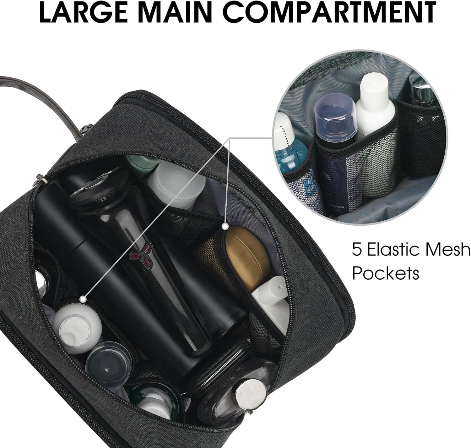 Travel Toiletry Bag for Men Large Toiletries Shaving Bag Water Resistant Hanging