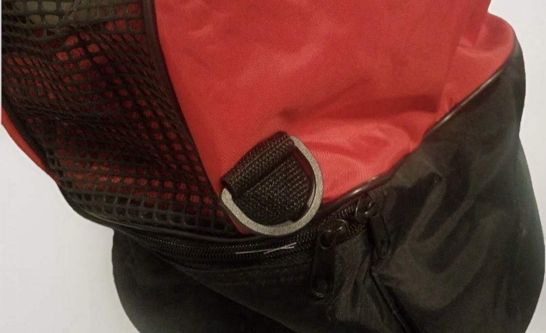 Red and Black Canvas and Mesh Drawstring Pouch or Sports Bag