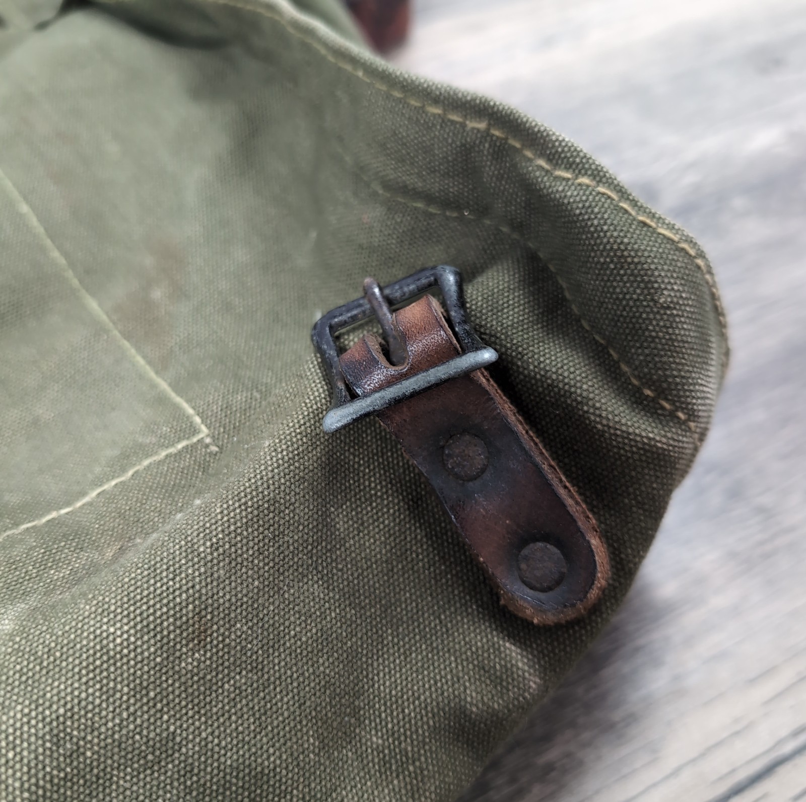Vtg USFS Forest Service Olive Drab Canvas Leather Shoulder Bag Backpack Rucksack