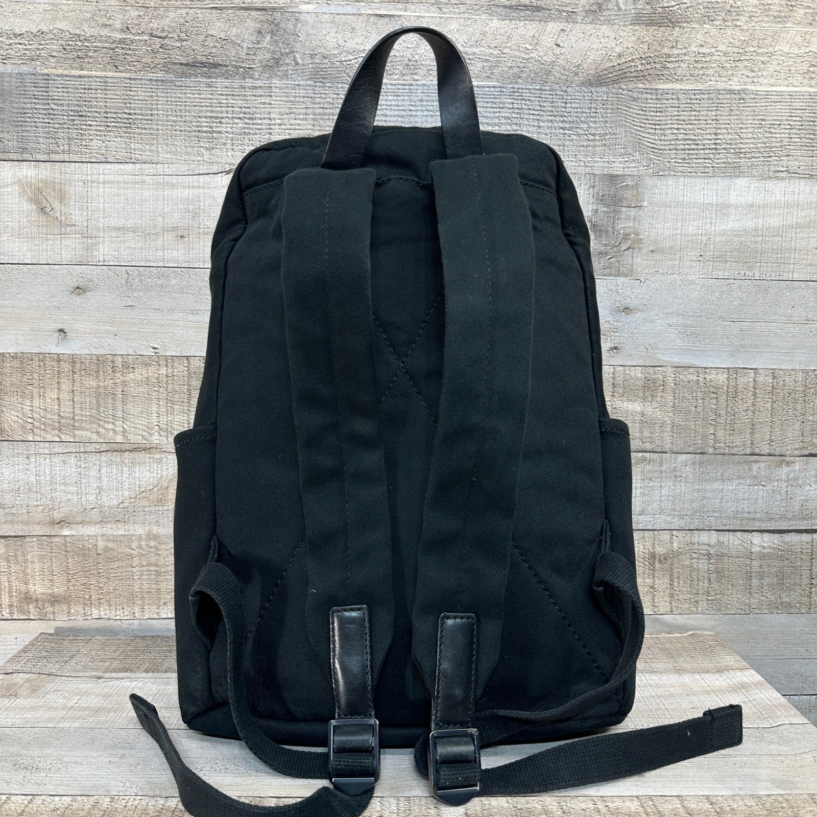 Everlane Modern Canvas Backpack Black Minimalist Laptop Bag Travel Rucksack
