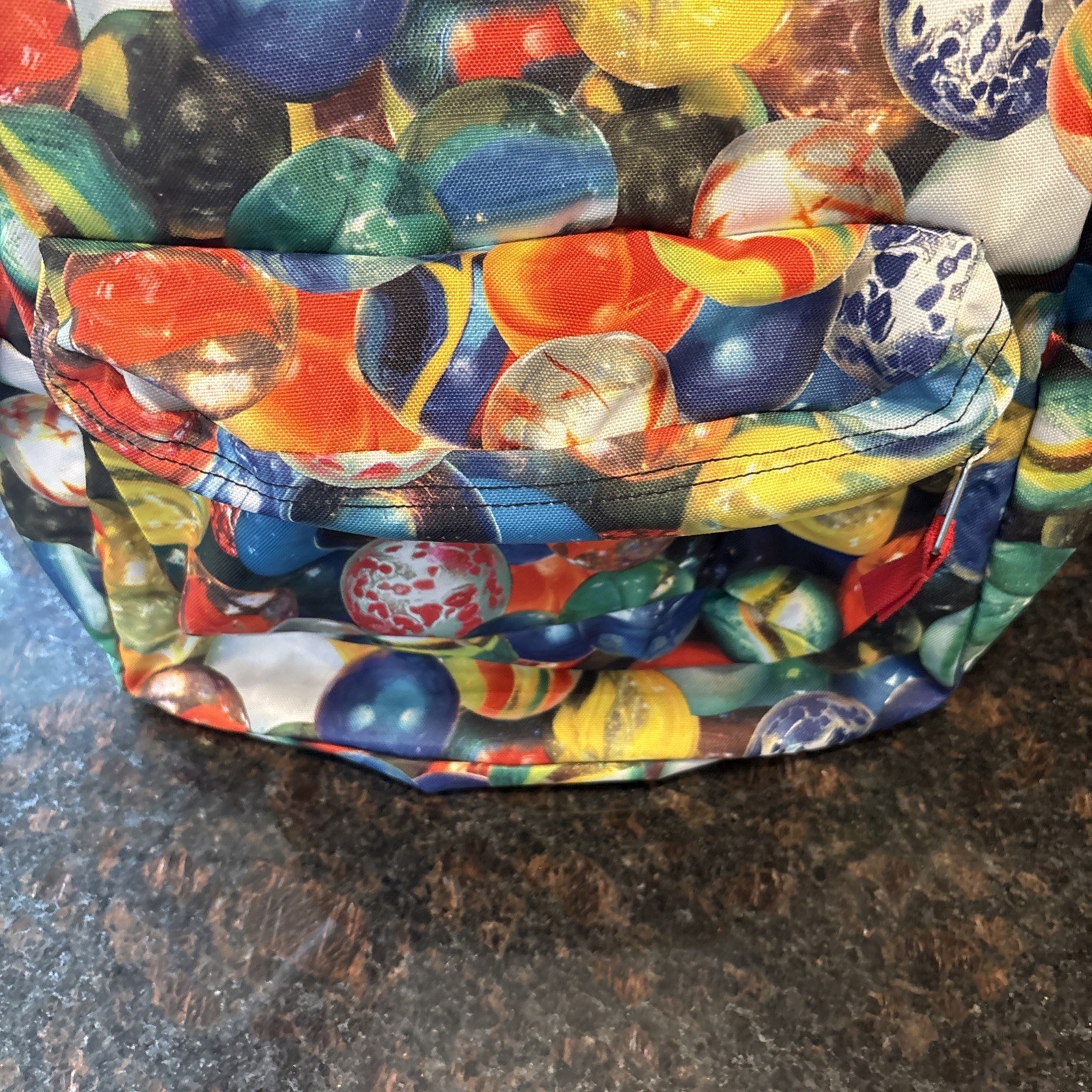 Vintage Jansport Print Retro Style Backpack Glass Marbles Bag All Over Print 17″