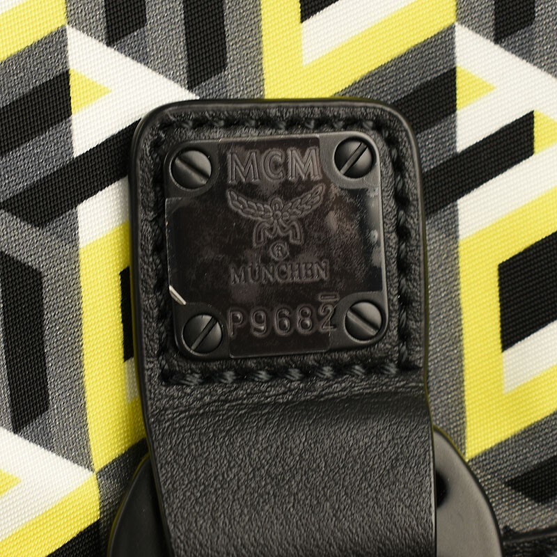 MCM Yellow Black CUBIC MONOGRAM LOGO Small Nylon Crossbody Bag NWT