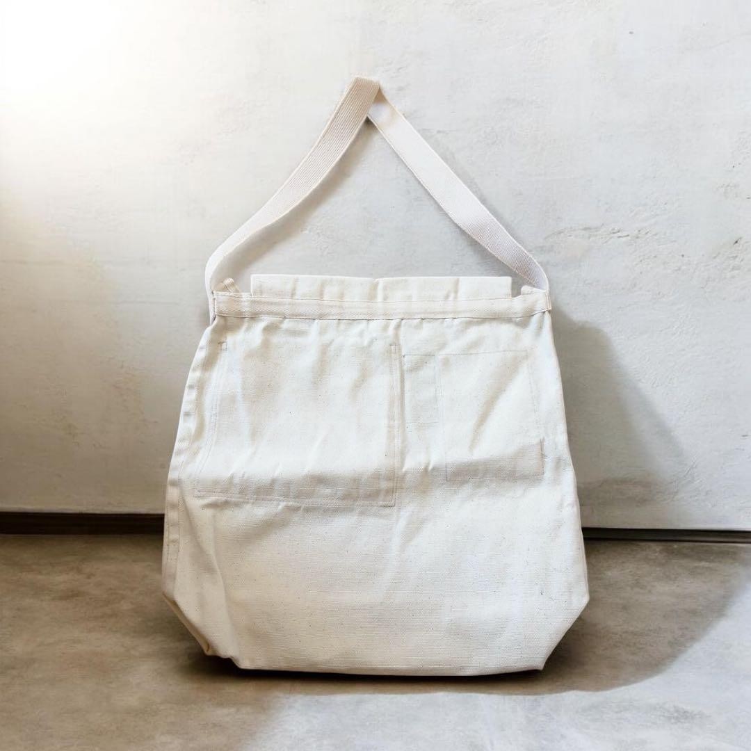 N-EM-CEE Canvas Shoulder Bag Men’s 42cm Enryu Water-Resistant Handmade