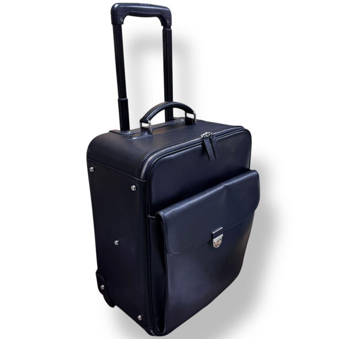 Giorgio Armani Leather Carry On Suitcase Black Made in Italy W36cm H45cm