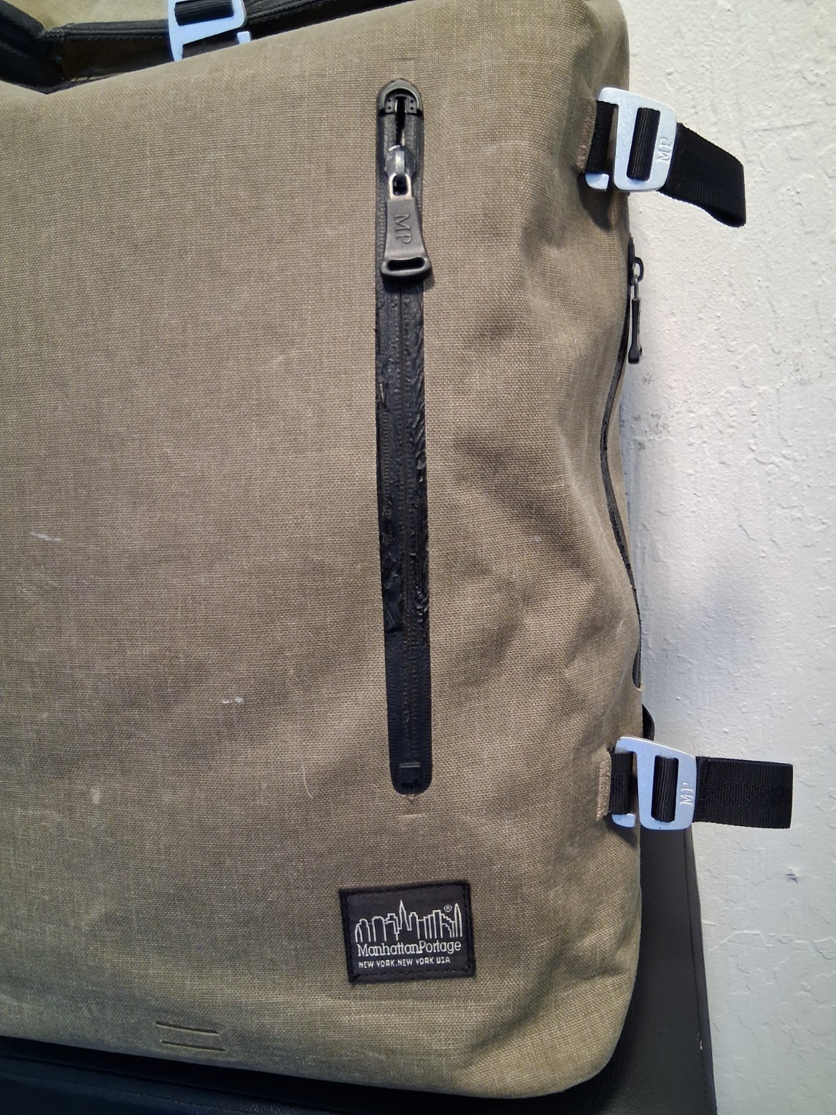 Manhattan Portage Harbor Canvas Brown Backpack Roll-Top Water Resistant