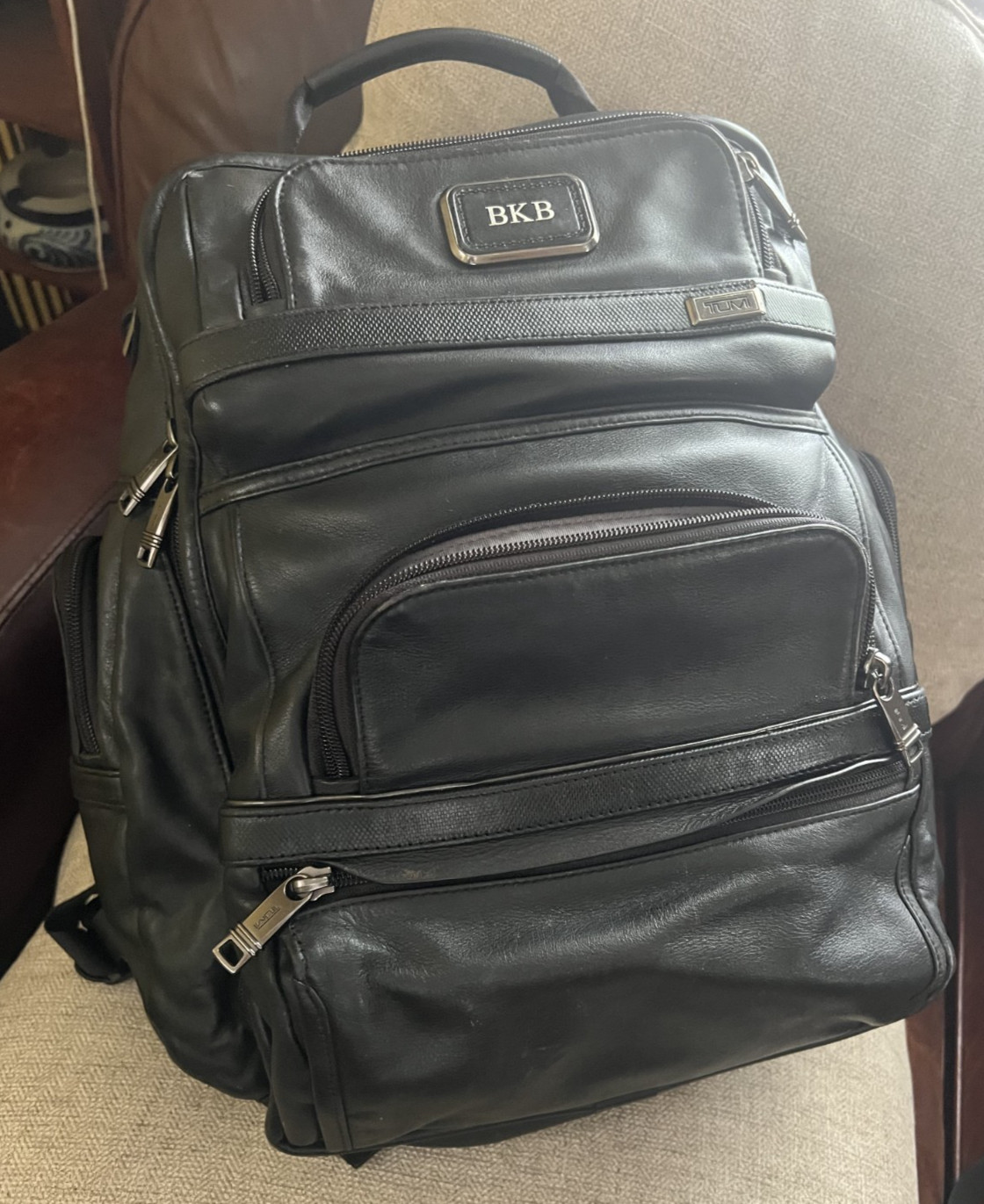 Tumi Alpha 3 Leather Backpack 02603580D3/117347-1041 BRIEF PACK BLACK