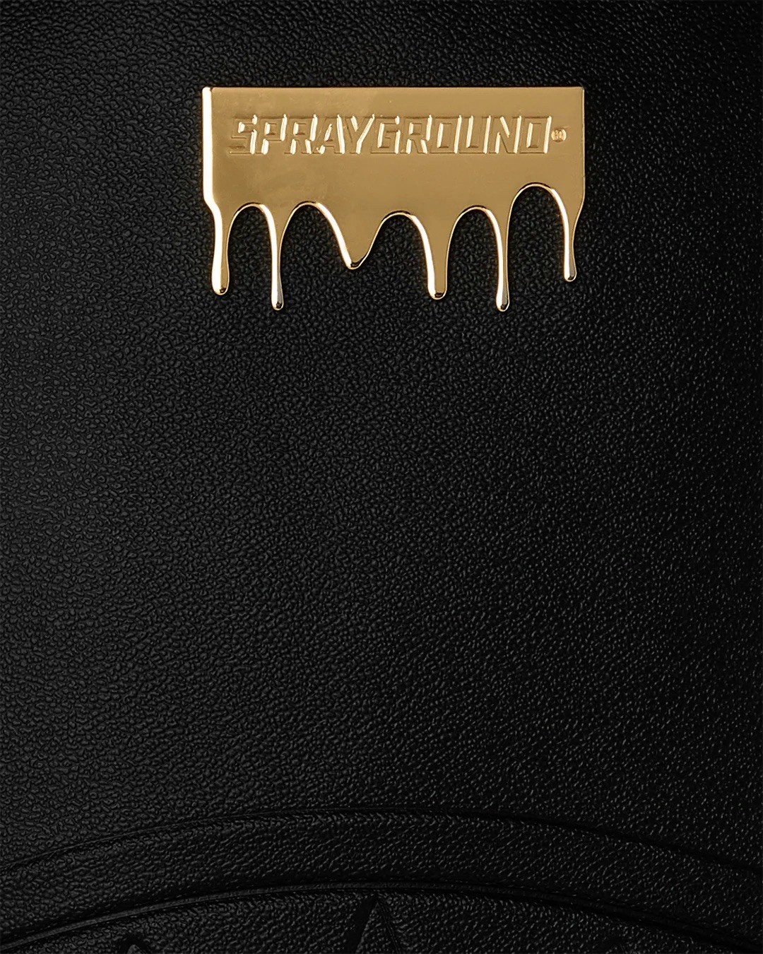 SPRAYGROUND LIMITED EDITION BACKPACK GOLD DRIP LOGO METALLIC BLACK FAUX LEATHER