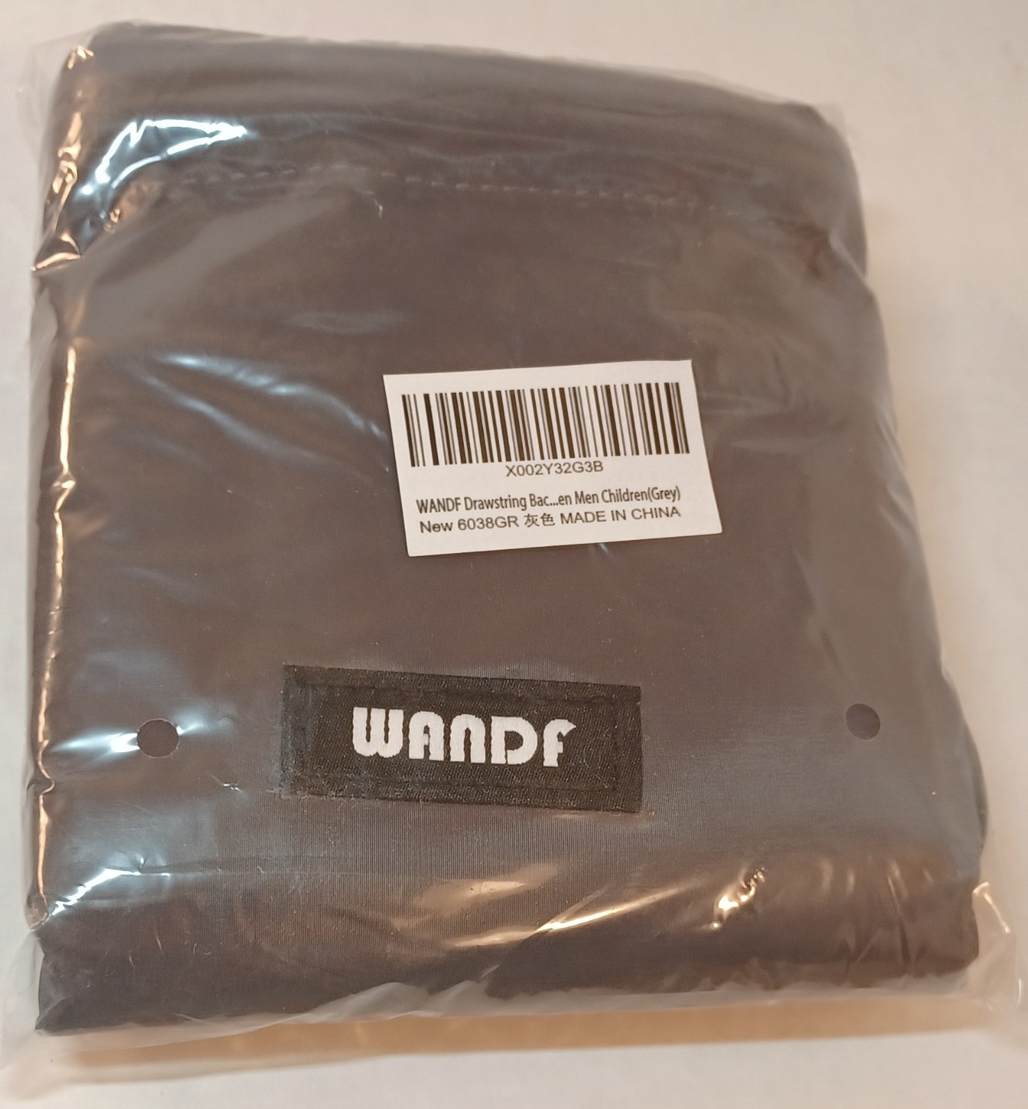 Wandf Drawstring Backpack Front Zipper Gym Shopping Sport Yoga Travel-NEW!