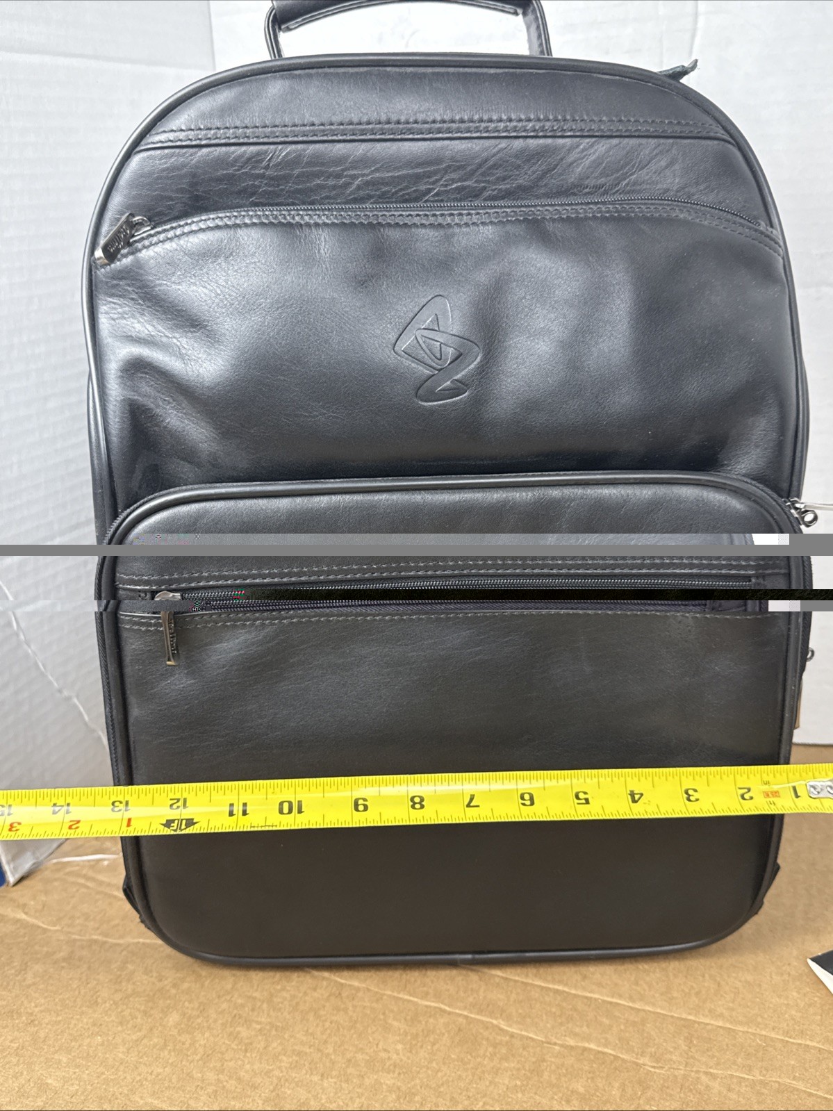 BELLINO Black Genuine Leather Backpack Laptop Travel Business Bag 17” x 13”