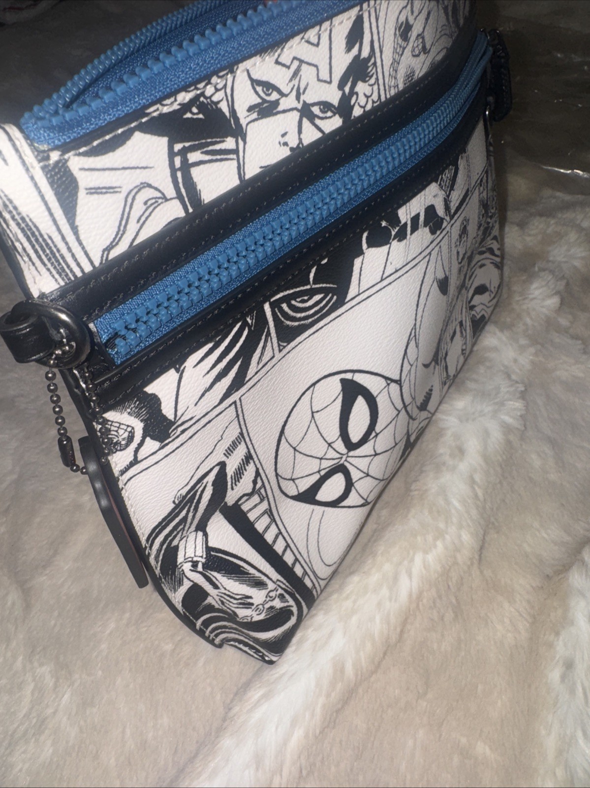NWT Coach Marvel Comic Book Print Wristlet with Spider Man 1828