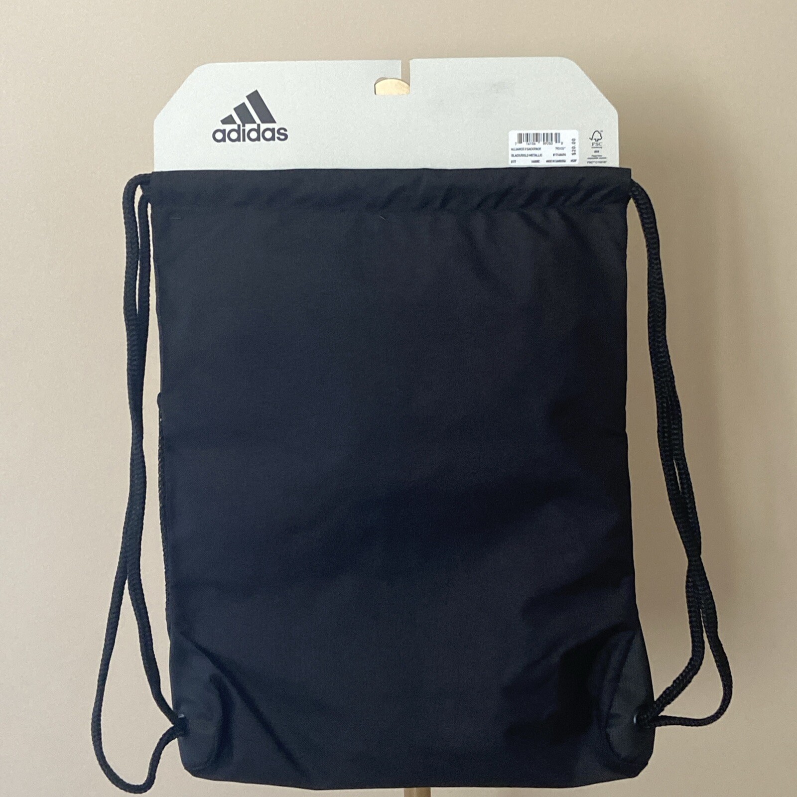 Adidas Alliance II Sackpack Drawstring Black/Gold Metallic