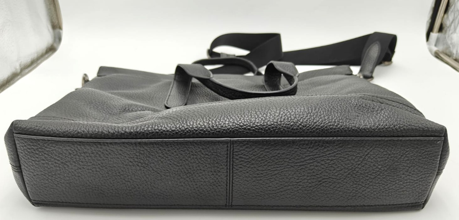 Coach Hamilton Mens Portfolio Briefcase Black Pebble Leather Laptop 2Way F75757